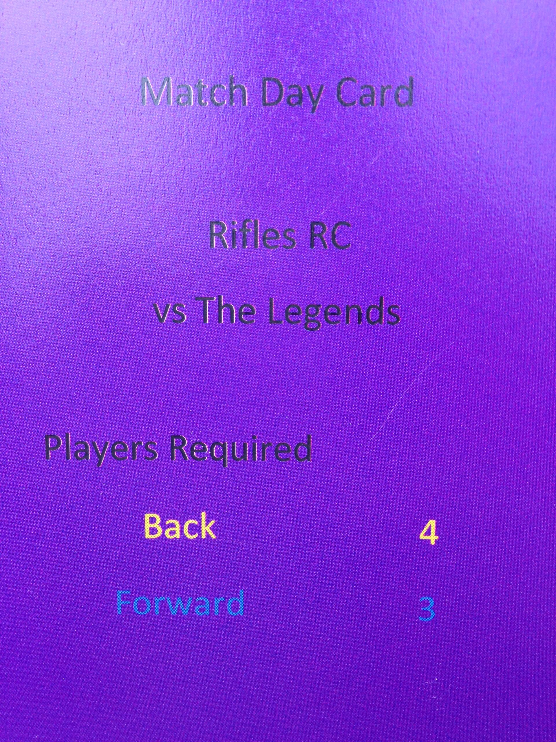 SP30 TOFGAM Rifles Rugby Union 7s Card Game - Image 4
