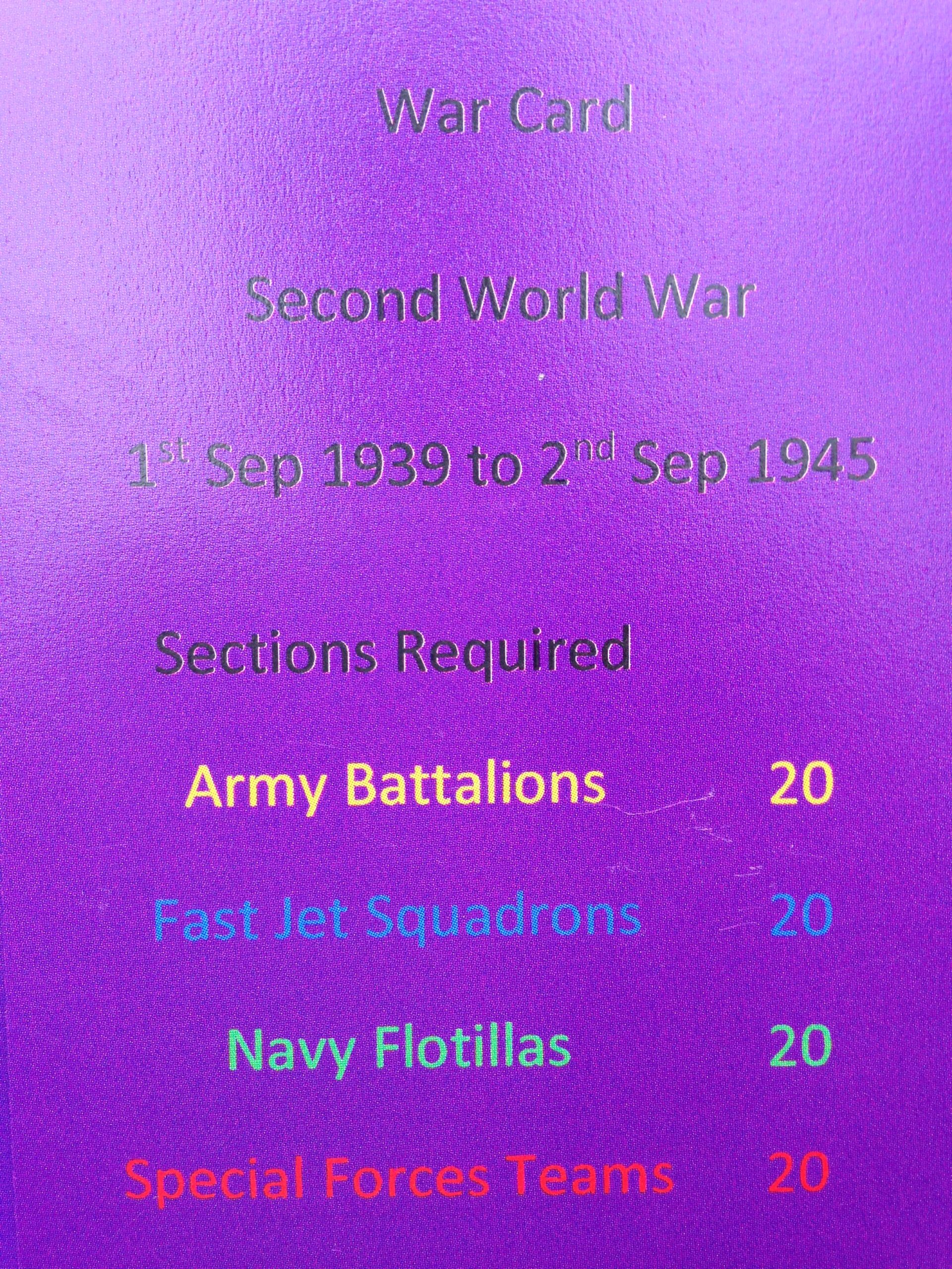 WA01 TOFGAM British War Zone 8s Card Game - Image 4