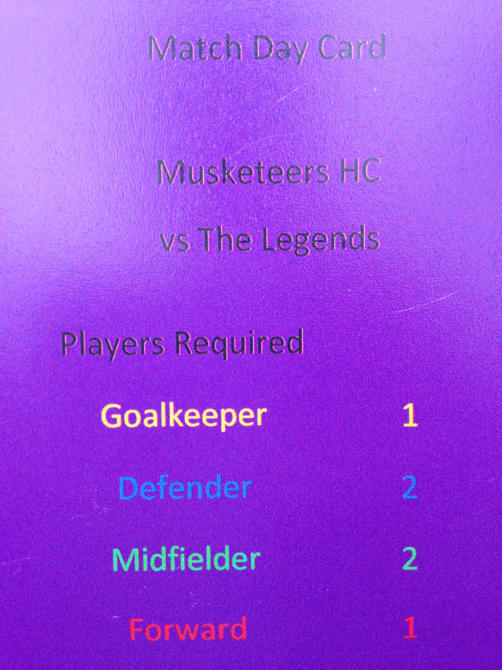 SP20 TOFGAM Musketeers Hockey 6s Card Game - Image 4